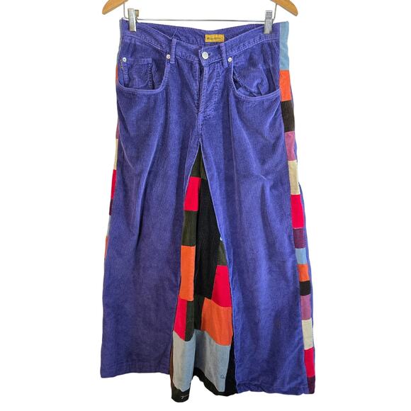 Size M/L – Upcycled Funky Corduroy Patchwork Maxi Skirt (Handmade) - Picture 1 of 5